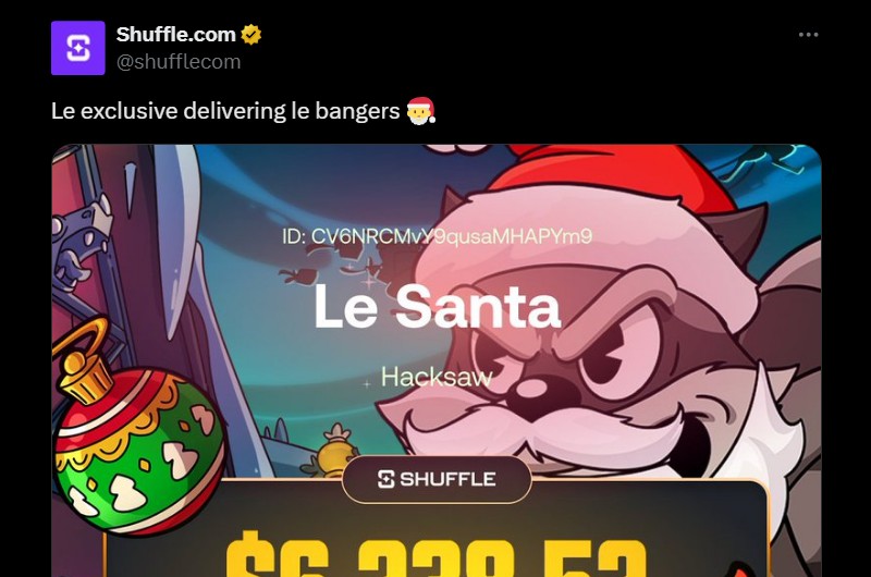 Twitter Le Santa Max Win at Shuffle